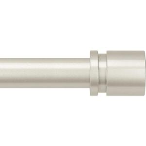 Byondeth Curtain Rods for Windows 16 to 144 Inches Adjustable Length 1 Inch Diameter Window Curtain Rod with Aluminium End Cap, Brushed Nickel