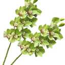 XZJMY 28.4" Artificial Phalaenopsis Flowers, Latex Phalaenopsis Branches,3D Faux Cymbidium Flowers 10 Large Petals Orchids for Home Decor (2, Green)