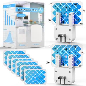 PIMAG Fruit Fly Traps for Indoors, Gnat Traps for House Indoor , Flying Insect Trap for Gnats, Flies, Moths, Gnat Killer Indoor, Plug-in Light Bug Zapper Indoor 