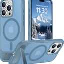 Temdan Magnetic Compatible with iPhone 15 Pro Max Case, [Built-in Invisible Kickstand][Compatible with MagSafe][Military Grade Shockproof] Slim Translucent Matte Phone Case for iPhone 15 Pro Max 6.7"