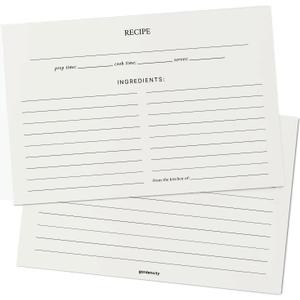 Recipe Cards, 4x6 Premium Recipe Cards for Bridal Shower and Weddings, Double-Sided, 50 Pack, Modern Minimalist