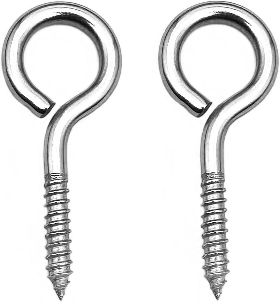 40 Pcs Stainless Steel Screw Eyes Screw Hooks, 2 Inch Heavy Duty Eye Bolts, Ourdoor & Indoor Use