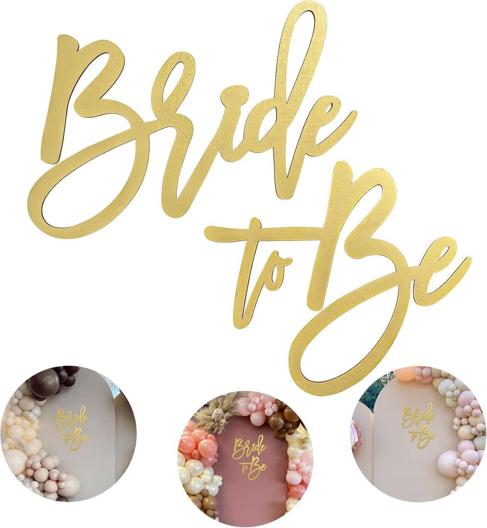 Wooden Bride To Be Sign with Gold Painted for Bachelorette Bridal Party Banner Bridal Shower Bride To Be DecorationsGold
