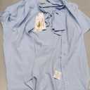 Plus Size1950s Vintage Collared Shirt for Women Causal Blouses Tops,Sky Blue S