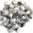 Jet Rainbow Moonstone Tumbled Stone 100 Grams Approx. 0.75" to 1"inch Attractive Genuine