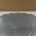 ULIKE Gold Wavy Mirror for Bathroom, 36x24 Oval Vanity Mirror for Over Sink, Metal Frame Tempered Glass Asymmetrical Wall Decor, Bedroom Living Room Entryway, Horizontal/Vertical