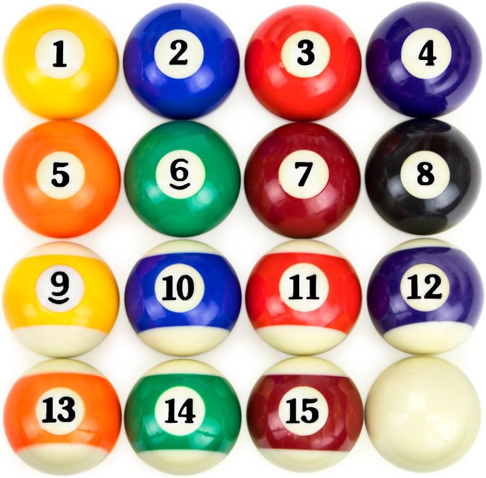 Precision Engineered Billiard Balls  Full Set of 16 Balls for Pool Tables, Includes Eight Ball & White Cue Ball