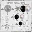 Prom Balloon Garland Arch Kit, Graduation Black Silver White Metallic Balloon Explosion Star 4D Disco Ball Foil Mylar Balloons for Class of 2026 Congrats Grad Prom Disco Birthday Party Decorations