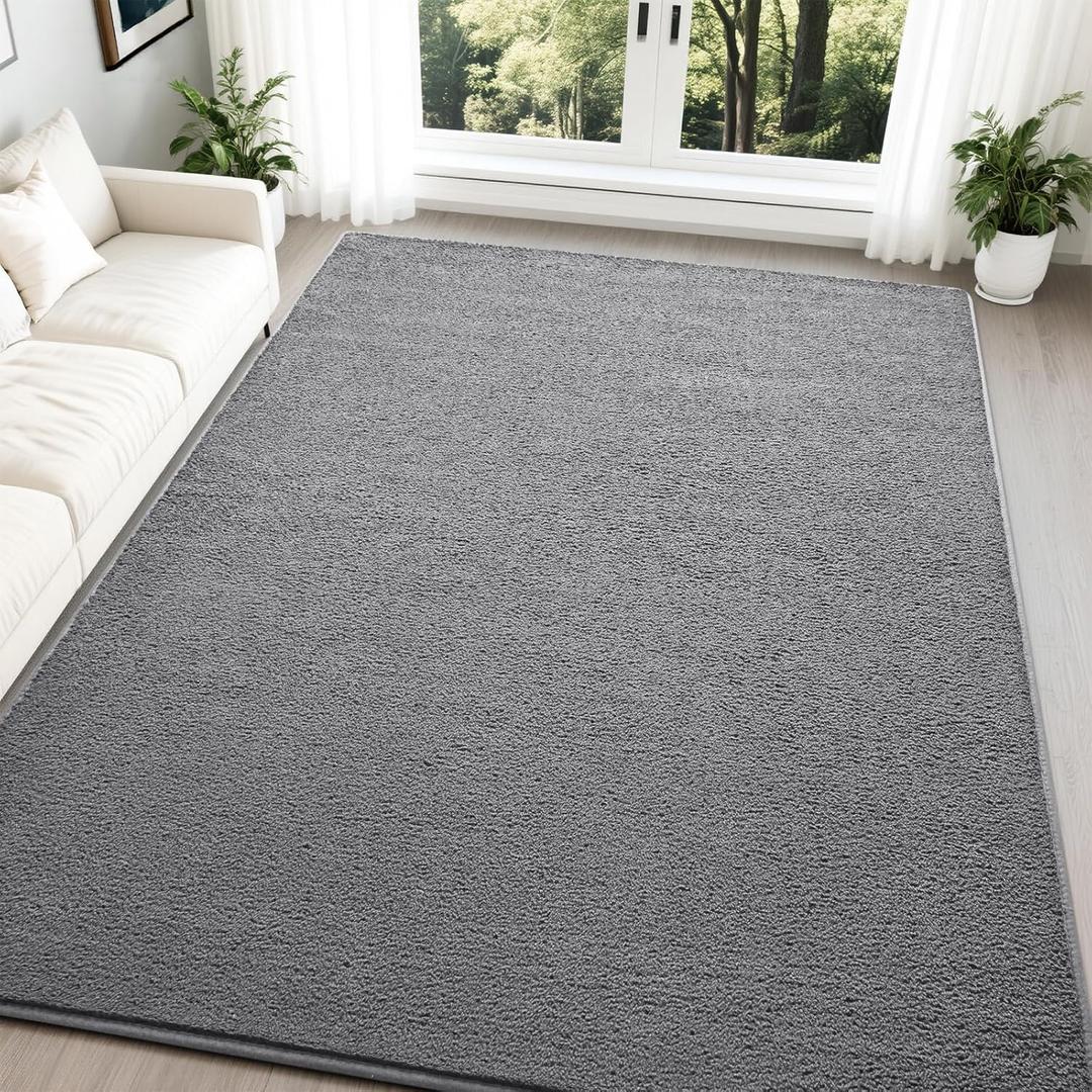Nuttumico Large Modern Area Rugs for Bedroom Living Room, 5x7 Feet Grey Rug, Thickened Memory-Foam Indoor Carpets, Minimalist Rug for Boys Girls, Soft, Non-Slip and Machine-Washable