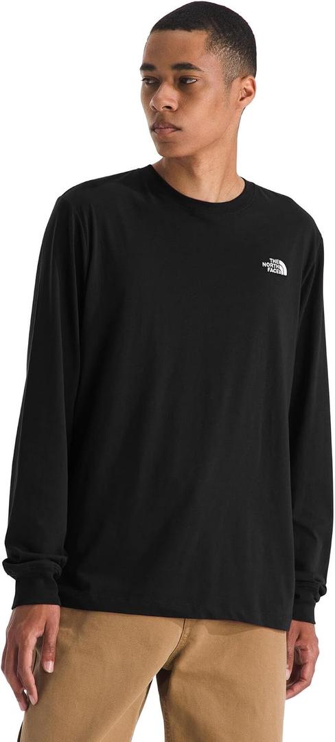 The North Face Men's Evolution Simple Dome Long-Sleeve Tee - Classic Logo Graphic Tee, Soft Cotton Fabric, TNF Black, Large