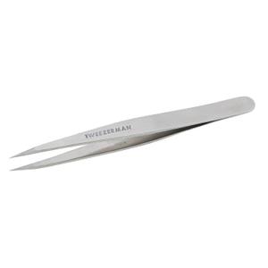 Tweezerman Steel Point Tweezer, Silver, 2 x 6 inches, Modern, Professional Quality for Eyebrow Precision, Facial and Ingrown Hair Removal (Classic Stainless)