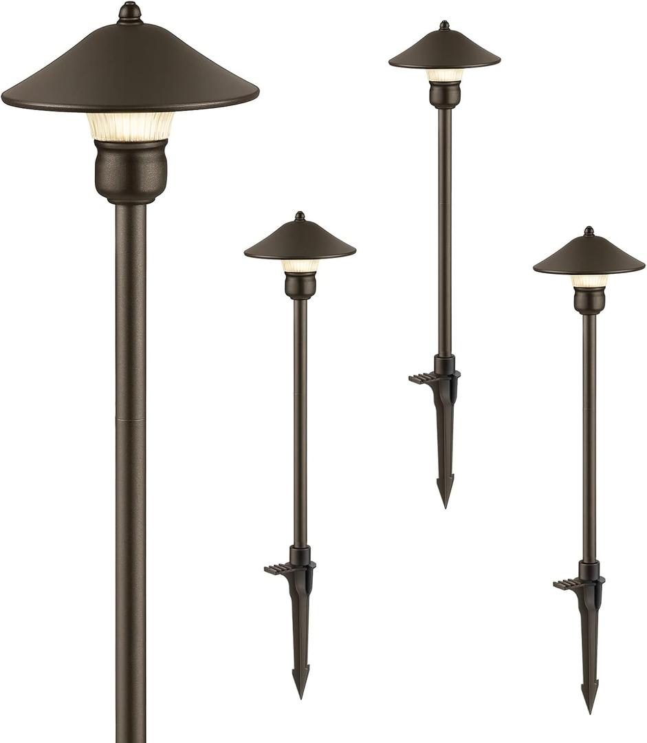 EDISHINE Low Voltage Pathway Lights, 3W 150 LM 3000K 16.5 Tall LED Landscape Lights, 12V AC/DC 50,000Hrs Waterproof Aluminum Housing Outdoor Landscape Lighting for Path, Yard, Garden