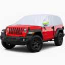 Half Car Cover for SUV, 161.4" Windproof Windshield Cover, Dustproof Auto Sunroof Covers with Reflective Straps, All Season Universal Waterproof Vehicle Window Sun Protector(SUV)