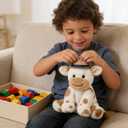 Hopearl Adorable Plush Cow Toy Floppy Dairy Cattle Soft Stuffed Animal Cute Birthday Gifts for Boys Girls Kids Toddlers, Light Brown, 9''