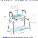Loyoda Sliding Shower Chair with Swivel Seat, Tub Transfer Bench for Elderly & Disabled, Adjustable Shower Chair with Arms & 350lb Capacity