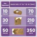 Cat Litter Box Liners 37 x 18, Jumbo Drawstring Litter Bags,Heavy-Duty Tear-Resistant, Fit Large & Medium Litter Boxes up to 30 lbs Compatible (50 PCS | 350 Days | $0.07/day) (50 PCS)