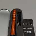 FORTO Rechargeable Pen Light Flashlight, 400 Lumens Small Pocket Flashlight with Clip, IP67 Waterproof, 2 Light Modes, 3-Color Battery Indicator, Type-C Charging, for Inspection,Emergency (Orange)