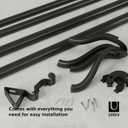 Umbra Midnight Black-Out Curtain Rod for Window, Works with All Room-Darkening Panels, Adjustable 42" to 120", Black