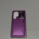 For Samsung Galaxy S25 Ultra Wallet Case, Card Holder (4-5 Cards), RFID Block, Slide Camera Cover & Military Grade Drop, Hard Heavy Duty Men Women Phone Case for Samsung Galaxy S25 Ultra, Purple