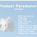 White Silent Creamy Switch, 5-Pin Cherry POM Axis MX Switch, Fox Axis V2 Keyboard Clicker for Gaming Keyboard or 3D Prints(35 Pcs)