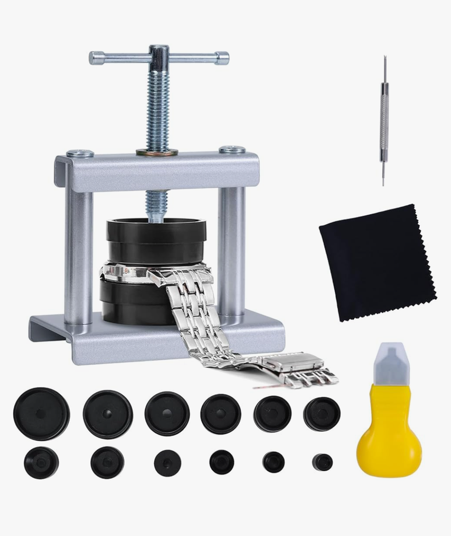 J6&H6 Watch Press Tool Set,Watch Back Case Closer for Closing the Cover , Watches Battery Replacement Tool Kit, Dismantling The Watchs Opener Case, Suitable for Watches Repair Kits with 16 to 50mm Circular Dials