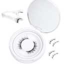 Lanflower Natural Magnetic Eyelashes with Applicator Strong Hold Magnetic Lashes without Eyeliner Wispy False Eyelashes No Need Glue Cat Eye Lashes