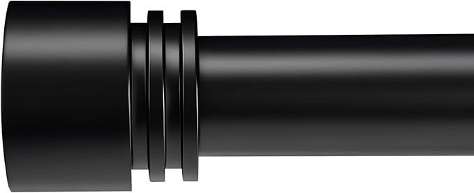 Long Curtain Rods 120 to 170 Inches  Heavy Duty Adjustable Drapery Rod for Wide Windows, Sliding Doors, Patios, 1 Inch All Metal, 4 Brackets, Ceiling & Wall Mount, Black