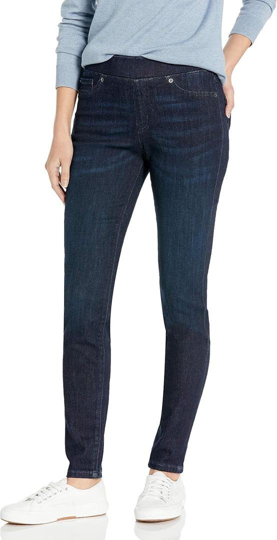 Amazon Essentials Women's Stretch Pull-On Jegging, New Dark Wash, 6 Long