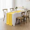 6Pack 9ft Chiffon Table Runner 14x108 Inch Sheer Romantic Table Runner for Wedding Birthday Party Bridal Shower Outdoor Decoration -Yellow