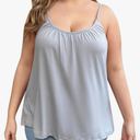 Plus Size Tank Tops Women Built in Bra Loose Fit Stretch Tank Spaghetti Top Womens Shelf Bras Undershirts,M