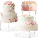 QTLCOHD 3 Tier Acrylic Cupcake Stand - Clear Tiered Dessert Stand for Wedding & Birthday Party
