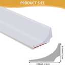 2 x Peel and Stick Splash Guard for Countertop, Shower Water Dam Barrier, Waterproof Caulk Seal Strip for Kitchen and Bathroom Sink Cooktop Edge (White, 39" L x 0.59" H)