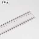 HARFINGTON 2pcs Film Flexible 120cm 0.1mm Scale Ruler with R Angle & Width Lines PET Plastic Folding Straight Ruler Calibration Measuring Tool for Factory, Transparent