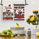 Artoid Mode Diamond Plaid Jockey Horse Racing Rose Kentucky Kitchen Towels Dish Towels, 18x26 Inch Seasonal Decoration Hand Towels Set of 2