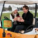 Golf Cart Heater Electric Battery Operated, 400W Safe & Fast Silent Carbon Fiber Heater with 360 Rotatable Head, Compatible with Yamaha/Club Car/EZGO 48V, Golf Gifts Cart Accessories