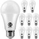 Dusk to Dawn A19 LED Light Bulb, 60W Equivalent, Efficient 9W, 900 Lumens, Automatic On/Off Sensor for Outdoor, E26 Medium Base, Frosted, 5000K, Daylight - (Pack of 8)