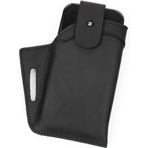 Topstache Leather Phone Holster for Belt, Flip Cellphone case for iPhone 14, 14 Pro, 13 Pro, 13, 12 Pro, 12, 11, XR, Galaxy S22, S21, S20,Premium Leather Pouch for Phone with Protective Case. (Black)