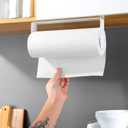 YIGII Adhesive Paper Towel Holder Under Cabinet - Stainless Steel Paper Towel Rack Stick on Wall Mount for Kitchen, White