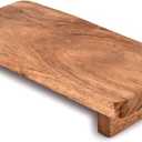 EDHAS Soapdish Acacia Wood Decorative Soap Dispenser Tray for Display Rustic Kitchen Bathroom Counter Sink Organizer for Soap Bottles (9" x 4" x 1.5")