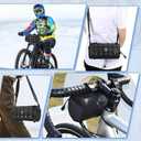 WOTOW Bike Handlebar Bag Waterproof - Bicycle Handlebar Bag with Large Reflective Area & Strips, Bike Front Pouch with Waterproof Zipper Shoulder Strap Removable Straps for Cycling (Cuboid, 2.7L)