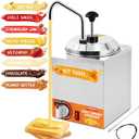 Nacho Cheese Dispenser with Stainless Pump, 2.6Quart Nacho Cheese Sauce Warmer Hot Fudge Dispenser 86-194 Insulated Pump Dispenser for Cheese Sauce Hot Fudge Butter