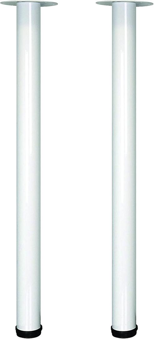 Shepherd Hardware 8572E 27-1/2-Inch Fixed Steel Furniture Legs for Desks and Tables, White - 2-Pack