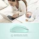 seenda Wireless Mouse for Laptop, 2.4G Noiseless Mouse with USB Receiver - Optical Tracking Portable Computer Mice for Chromebook, PC, Tablet, Windows System, 24 Months Battery Life - Mint Green