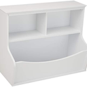 Amazon Basics Children's Multi-Functional 3 Shelf Bookcase and Toy Storage Bin, White, 14.84" D x 31.25" W x 24.56" H