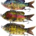 Pack of 2 UOZAZE Glide Bait for Fishing, Fishing Lures Freshwater and Saltwater, Glide Bait for bass, Sunfish Lifelike Jointed swimbait for Bass Walleye, ‎Slow Sinking Bass Fishing Lure, Gifts for Men