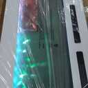 Modern Fireplace TV Stand with 36" Electric Fireplace, High Gloss Finish Media Console with Open Storage, LED Lights Entertainment Center for TVs Up to 80", Black/White (70")