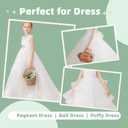 Girls Petticoat Underskirt with 3 Hoops Full Slip Crinoline Skirt (White)