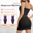 Shapewear Slip Dress for Women Under Dress Tummy Control One Piece Full Slip Body Shaper Seamless (Black, L)