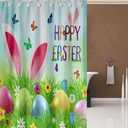 Easter Shower Curtain Hooks - Set of 12, Perfect for Bathroom, Living Room, Balcony, Doors, Porches, and More