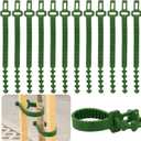 20 Pcs Tree Stake Support Bands Adjustable Tree Plant Ties Reusable Garden Plants Shrub Tree Ties Flexible Tree Support Straps Heavy Duty Adjustable Interlock for Cable Plant, 9.45 Inch, Green
